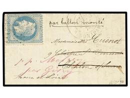 509 FRANCIA. 1870 (Sept. 28). PARIS To CHALON SUR SAONE. <B>BALLOON 'LES ETATS UNIS'</B>. Entire Letter Franked With <B> - Andere & Zonder Classificatie