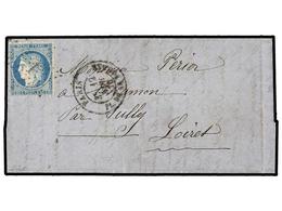 527 FRANCIA. 1870 (Nov. 12). PARIS To LOIRET. <B>BALLOON 'GENERAL UHRICH'.</B> Entire Letter Franked With <B>20 Cts.</B> - Sonstige & Ohne Zuordnung
