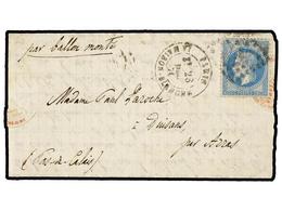 532 FRANCIA. 1870 (23 Dec.). VITRY To ARRAS. <B>BALLOON 'LA TOURNEVILLE'</B>. Entire Letter Franked With <B>20 Cts.</B>  - Andere & Zonder Classificatie