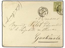 554 FRANCIA. 1880 (June 2). Cover At 1 Franc Rate To The French Legation In Guatemala Bearing Single 1876 Type Sage <B>1 - Sonstige & Ohne Zuordnung