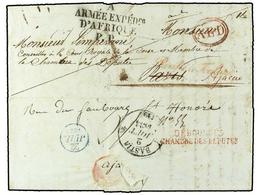 568 ARGELIA. 1833 (15 Jul.). Folded Letter From ALGERIA, Sent To PARIS And Redirected To CORSICA. Front Shows Very Fine  - Other & Unclassified