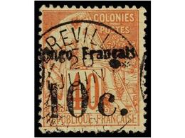 575 CONGO FRANCES. Yv.6. 1891. <B>10 Cts.</B> <B>s. 40 Cts.</B> Orange, With <B>LIBREVILLE</B> Cancel.<B> </B>FINE. Yver - Autres & Non Classés