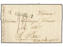 579 GUADALUPE. 1824. PETIT BOURG A FRANCIA. Marca De Entrada<B> COLONIES PAR/LA ROCHELE. </B> - Other & Unclassified