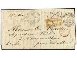 581 GUADALUPE. 1850 (July 27). Entire Letter From Petit Bourg To France With Fine Strike Of<B> 'PETIT BOURG' </B>cds In  - Other & Unclassified