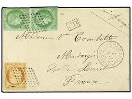 585 GUADALUPE. 1873 (May 6). Cover From Basse-Terre To France Franked By 1871 <B>40c</B> Orange And 1872-77 <B>5c</B> Gr - Sonstige & Ohne Zuordnung