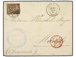 596 INDOCHINA. Ce.54. 1891 (July 15). Cover To FRANCE Franked By 1881 Dubois <B>25c.</B> Black On Rose Tied By <B>BAC-NI - Altri & Non Classificati