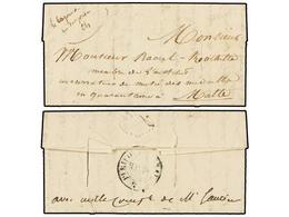 600 LEVANTE: CORREO FRANCES. 1838. Stampless Envelope Written From The 'Brig, La Surprise Off The Dardenalles' Addressed - Other & Unclassified