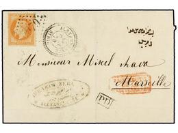 605 LEVANTE: CORREO FRANCES. 1870. ALEXANDRETTE To FRANCE. Folded Letter Franked With French <B>40 Cts.</B> Orange Stamp - Autres & Non Classés