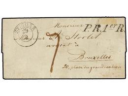 654 ALEMANIA ANTIGUOS ESTADOS: PRUSIA. (1847 CA.). ST. COAR To BRUXELLES With <B>PR 1er R</B> Exchange Mark (Van Der Lin - Andere & Zonder Classificatie