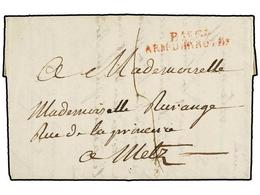 661 ALEMANIA. 1805. HANNOVER To METZ. Entire Letter With Red <B>Bau Gl./ARM. D'HANNOVRE</B> Mark. - Andere & Zonder Classificatie