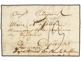 667 ALEMANIA. 1794. Entire Letter Indecipherable Origin From A Captain Of The 7em Regiment Des Hussars To CYPRIEN (Franc - Other & Unclassified