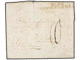 682 ALEMANIA. 1808 (20 Abril). FALKENTHAL (Germany) To FRANCE. Entire Letter With Red<B> Nº22/GRANDE ARMÉE.</B> VERY FIN - Altri & Non Classificati