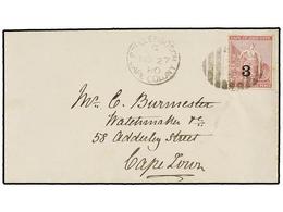 712 CABO DE BUENA ESPERANZA. Sg.37. 1880. STELLENBOSCH To CAPE TOWN. Envelope Franked With <B>3 On 3 D.</B> Rose Lilac,  - Altri & Non Classificati