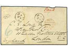 747 COSTA DE ORO. 1884 (May 10). Cover To London Ex The 'Midshipman Long' Correspondence At Double Rate With Two Strikes - Other & Unclassified