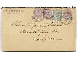 769 JAMAICA. 1893. KINGSTON To LONDON.<B> 1/2 D., 1 D.</B> (2) And <B>2 1/2 D.</B> Arrival On Reverse. - Sonstige & Ohne Zuordnung