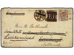 823 NUEVA ZELANDA. 1890 (July 21). Cover To SCOTLAND Bearing 1882 <B>6 D.</B> Brown Tied <B>NAPIER</B> Squared Circle Da - Autres & Non Classés