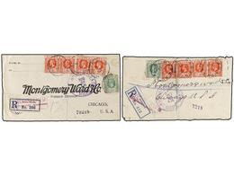 828 NIGERIA. 1919. Two Covers From EBUTE METTA And NARAGUTA To U.S.A. Franked With <B>1/2 D. </B>and Four <B>1 D. </B>st - Altri & Non Classificati