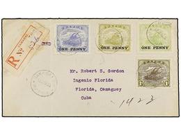 834 PAPUA Y NUEVA GUINEA. 1925. SAMARAI To CAMAGUEY (Cuba). <B>1 D. On 1/2 D., 1 D. On 2 1/2, 1 D. On 4 D.</B> And <B>1  - Andere & Zonder Classificatie