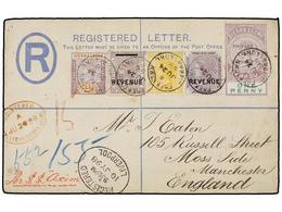 843 SIERRA LEONA. 1898. FREETOWN To ENGLAND. Registered Postal Stationary Envelope Uprated With <B>1 D., 2 D., 3 D.</B>  - Other & Unclassified