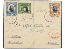 858 TONGA. Sg.43, 44, 46. 1909. NUKUALOFA To SWITZERLAND. <B>2 1/2 D., 3 D.</B> And <B>5 D.</B> Stamps, Arrival Cds On R - Sonstige & Ohne Zuordnung