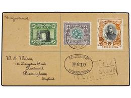 861 TONGA. Sg.44/46. 1916. NUKUALOFA To GREAT BRITAIN. <B>3 D., 4 D.</B> And <B>5 D.</B> Stamps, Arrival Cds On Reverse. - Other & Unclassified