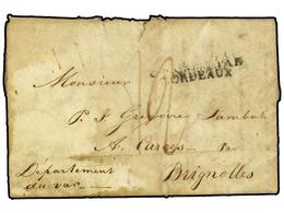 873 TRINIDAD. 1806 (Aug 8). <B>FRENCH OCCUPATION</B>. Entire Letter From TRINIDAD During The Napoleonic Wars To BRIGNOLL - Altri & Non Classificati