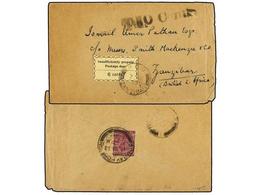 883 ZANZIBAR. Sg.D21. 1933. Underpaid Cover From INDIA Franked On Reverse With <B>2a.</B> Purple Tied By <B>BOMBAY FOREI - Other & Unclassified