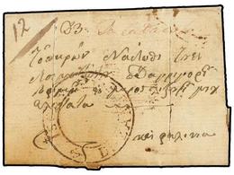 897 GRECIA: ISLAS JONICAS. 1828 (Dec. 12). METHONI (Greece) To MICHALITSATA. Entire Letter Send Via Catacolo And Zante W - Autres & Non Classés