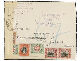 906 GUATEMALA. Sc.142, 120, 154 (2), 157 (2). 1916. GUATEMALA A MADRID. <B>1 Ctvo.</B> (2), <B>2 Ctvos.</B> (2), <B>50 C - Andere & Zonder Classificatie