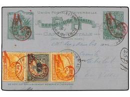 917 HAITI. 1927. <B>PORT AU PRINCE. 3 Cts.</B> Green Postal Stationary Card Uprated With Three <B>3 Gr.</B> Stamps All S - Altri & Non Classificati