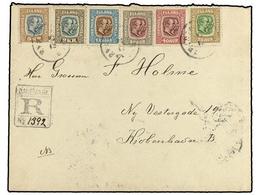 921 ISLANDIA. Sc.80-85. 1908 (Dec 22). Registered Cover To COPENHAGEN Franked By Rare Usage Of 1907-08 <B>25a.</B>, <B>4 - Altri & Non Classificati