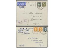 924 IRAK. 1933-38. Seven <B>AIR MAIL</B> Covers To Europe All With <B>K.C.M AIRWAYS. </B> - Sonstige & Ohne Zuordnung