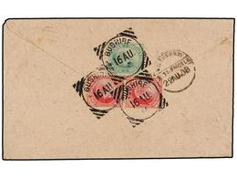 929 IRAN. 1908. BURSHIRE To BOMBAY. Envelope Franked With Indian Stamps <B>1/2 Anna</B> And<B> 1 Anna </B>(2) Tied By<B> - Altri & Non Classificati