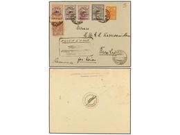 936 IRAN. Mi.538, 540, 537/39, 542. 1928 (20-IV). TEHERAN To BOUCHIR. <B>AIR MAIL. FIRST FLIGHT</B> (Muller 21), On Back - Andere & Zonder Classificatie