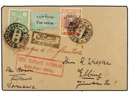 939 IRAN. Mi.539, 547. 1928 (12-V). KERNANCHAN To GERMANY. <B>AIR MAIL</B>. Label And Endorsed 'JUSQU'A LA FRONTIERE'. - Other & Unclassified