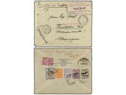 949 IRAN. Mi.535, 540, 543, 525, 573/74. 1929 (8-IV). TEHERAN To GERMANY. <B>AIR MAIL. FIRST FLIGHT TEHERAN-BAGDAD. </B> - Andere & Zonder Classificatie