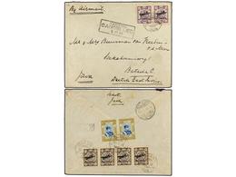 958 IRAN. Mi.572 (4), 574 (2), 588. 1933 (5-I). DJASK To BATAVIA (Dutch Indies). <B>AIR MAIL. </B>Rare Destination. - Other & Unclassified