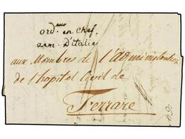 971 ITALIA. 1802. MILÁN A FERRARA. Carta Completa. Marca De Franquicia <B>Ordur. En Chef Arm. D'italie</B>. - Other & Unclassified