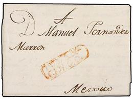 1043 MEXICO. 1799 (4-Mayo). TULANCINGO A MEXICO. Marca <B>TULAN-/CINGO</B> En Rojo. Rarísima En Este Color Y Más Circula - Andere & Zonder Classificatie