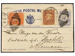 1066 MEXICO. 1899. MÉXICO A ALEMANIA. Sobre Entero Postal De <B>5 Cents.</B> Azul Con Franqueo Adicional De <B>2 Cts.</B - Andere & Zonder Classificatie