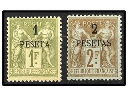 1067 * MARRUECOS. Yv.7, 8. 1891. <B>1 Fr. </B>and <B>2 Fr.</B> Fine. Yvert.380€. - Altri & Non Classificati