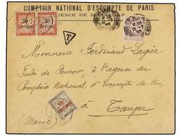 1075 MARRUECOS. 1903. PARÍS A TÁNGER. <B>30 Cts. </B>lila, Tasada A La Llegada Con Sellos De <B>10 Cents. S. 10 Cts.</B> - Autres & Non Classés