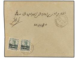 1077 MARRUECOS. 1909. MAZAGAN A MARRAKESCH. Sobre Circulado Con Dos Sellos De <B>5 Pf.</B> Verde Del Correo Alemán. - Andere & Zonder Classificatie