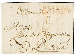 1102 HOLANDA. 1804. UTRECHT To FRANCE. Entire Letter With Red <B>HOLLANDE/TROUPES FAISES</B> Mark. - Andere & Zonder Classificatie