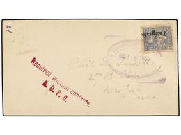 1112 NICARAGUA. 1899. RAMA A NEW YORK. Sobre Circulado Con Sello De <B>15 Ctvos.</B> Azul Habilitado <B>TELÉGRAFO,</B> A - Other & Unclassified