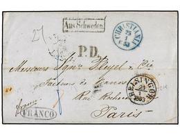 1114 NORUEGA. 1853. CHRISTIANIA To FRANCE Via Hamburg And Prusia. Postage Paid With<B> P.D.</B> And <B>FRANCO</B> Marks  - Other & Unclassified