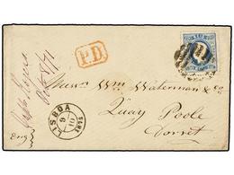 1137 PORTUGAL. Af.34. 1871. LISBOA A GRAN BRETAÑA. <B>120 Reis</B> Azul. MUY BONITA. - Andere & Zonder Classificatie