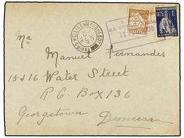 1143 PORTUGAL. 1935. Sobre Circulado A GEORGETOWN (British Guiana). <B>50 Cts.</B> Y <B>1,25 Esc. </B>mat. Marítimo <B>K - Andere & Zonder Classificatie