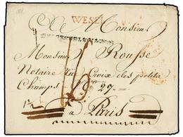 1163 RUSIA. 1821. ST. PETERSBOURG To FRANCE With Lineal<B> SANCT. PETERSBOURT</B> And Red<B> WESEL </B>entry Mark (Van D - Altri & Non Classificati