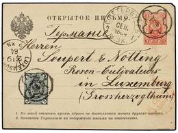 1174 RUSIA. 1884. ST. PETERSBURG To LUXEMBOURG. <B>3 K.</B> Postal Stationary Up Rated With <B>3 K.</B> Cancelled With < - Autres & Non Classés